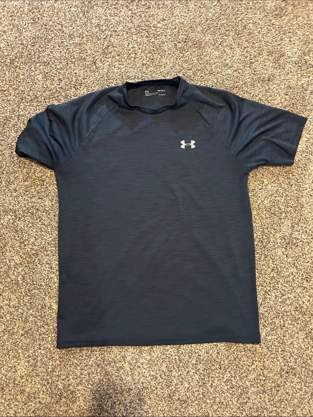 Under Armour Navy Short Sleeve Performance Tee with White Logo